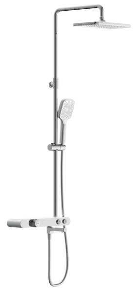 Душевая система VIVO (смеситель термостатический кнопочный) с изливом 3 режима шланг1 64089 CERSANIT