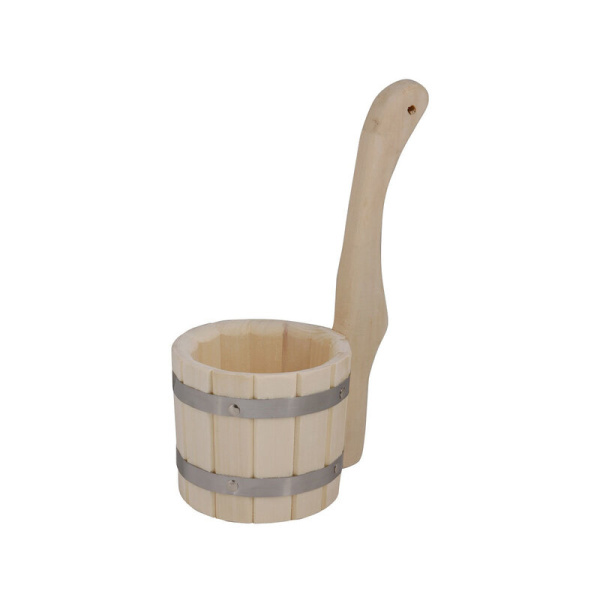 Ковш-черпак 0,6л бондарный с вертикальной ручкой  "Банные штучки"