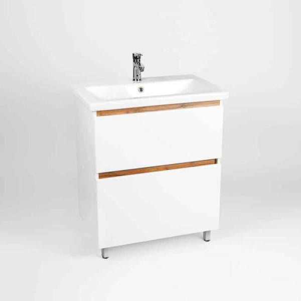 Тумба "Мальта" COMO 70 2 ящика белая 425х655х820