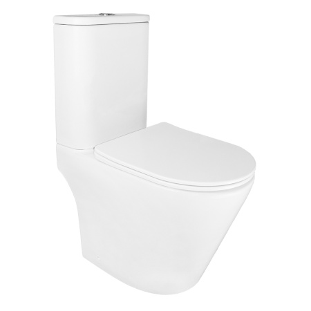 Унитаз напольный безободковый унитаз, сиденье дюропласт с микролифтом Azario Berton (скрытый торнад