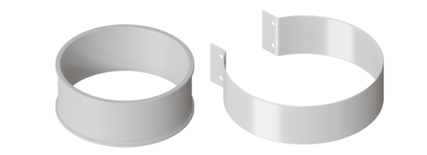 Хомут (стальной с резиновой муфтой) 100 мм.