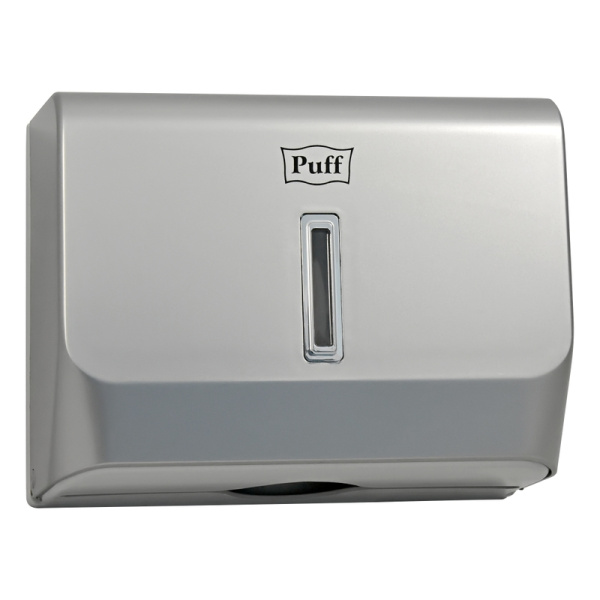 Диспенсер бумажных полотенец Puff-5130S, хром, с замком, ABS-пластик
