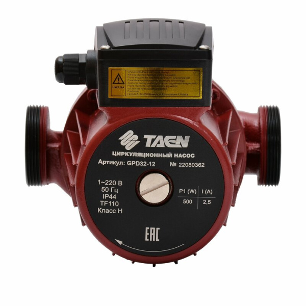Насос циркуляционный TAEN GPD32-12 резьб, гайки в компл, 1 скор, 220В