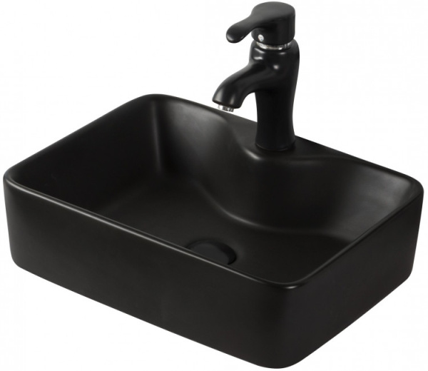 Раковина накладная ORANGE B01-475MB Orange 135 370 480 Чёрная матовая