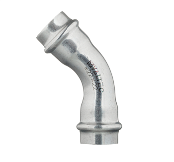 Угольник -пресс 45гр. в/в нер. сталь 22 мм Valtec