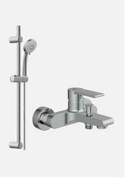 Комплект для ванной 2 в 1: смеситель BRASKO и душевой гарнитур VIBE 64513 CERSANIT