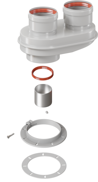 Адаптер перехода с коаксиальной на двухтрубную систему 80/80