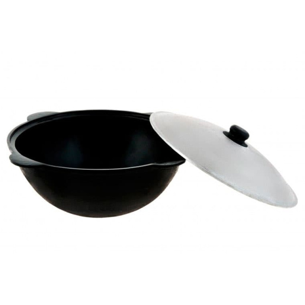 Казан Наманган чугунный узбекский 12 л круглое дно, с крышкой