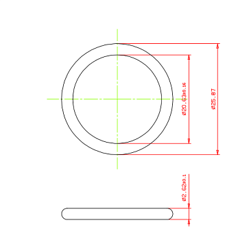 Кольцо резиновое уплотнитель для расходомера, размер 25,87*2,62 мм FB