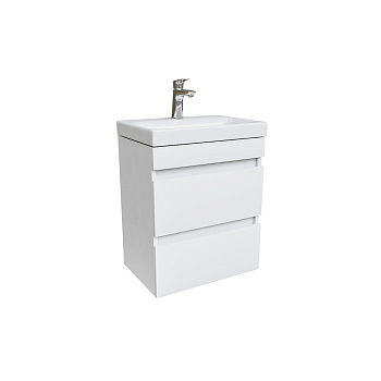 Тумба с умывальником подвесная с ящиками, белая, 50 см, Zodiac, IDDIS, ZOD5CB0i95K