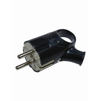 Вилка электрич.с заземл.угл.черн.16А 250В UNIVersal А0105 А0112