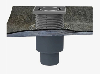 Трап вертикальный DN 50/75/110 с сухим сифоном, с полимербитумным полотном 420мм