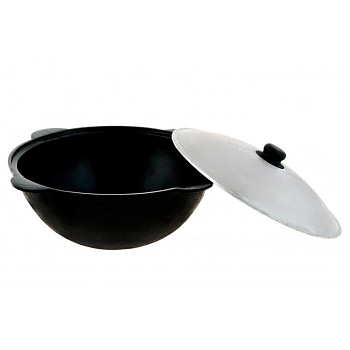 Казан Наманган чугунный узбекский 12 л круглое дно, с крышкой