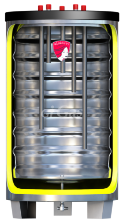 Бойлер косвенного нагрева из нержавеющей стали Federica Bugatti INOX 1500 Премиальный с анодом