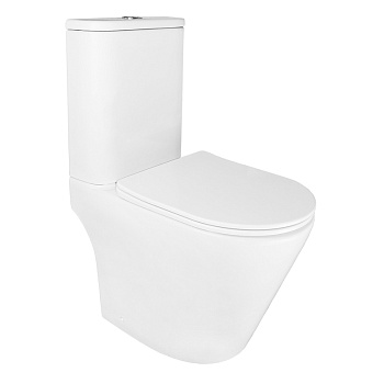 Унитаз напольный безободковый унитаз, сиденье дюропласт с микролифтом Azario Berton (скрытый торнад