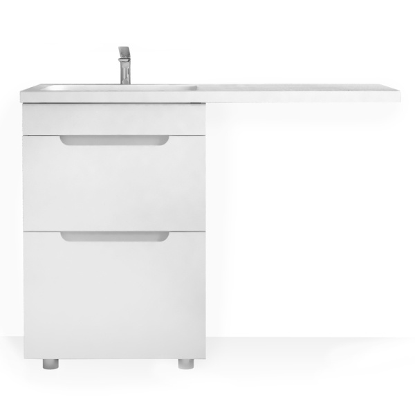 Тумба Forte 120 напольная левая Белая