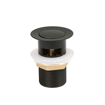 Выпуск для умывальника с переливом, черный матовый, Slide, IDDIS, SLIB000i88