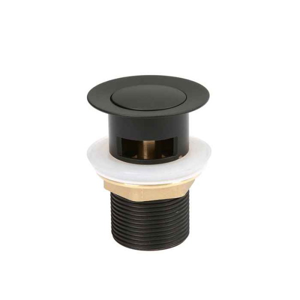 Выпуск для умывальника с переливом, черный матовый, Slide, IDDIS, SLIB000i88