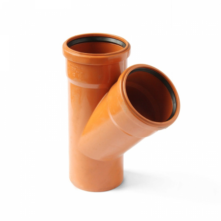 Тройник наружный МультиМирПласт  110*45 (рыжий)