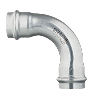 Угольник -пресс 90гр. в/в нер. сталь 28 мм Valtec