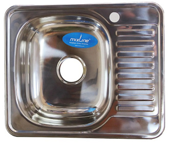 Мойка 50х60 (0,6) лев вып 3 1/2 MIXLINE 16см  с сифоном