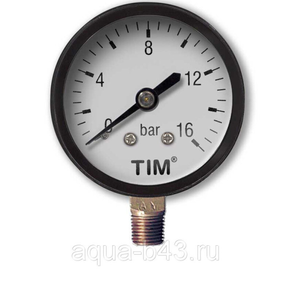 Манометр  радиальный  TIM 16 бар