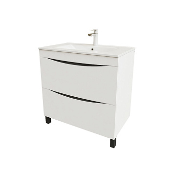 Тумба с умывальником напольная, 80 см, белая, Cloud, IDDIS,