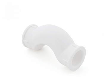 Обводное колено с муфтой короткое ПП25,белый РТП(140/20)