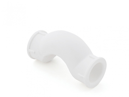Обводное колено с муфтой короткое ПП25,белый РТП(140/20)