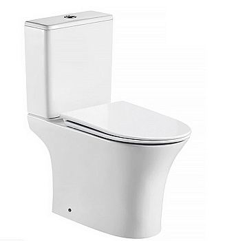 FRETTA ROUND Унитаз напольный безободковый в комплекте с бачком и прямым сиденьем микролифт