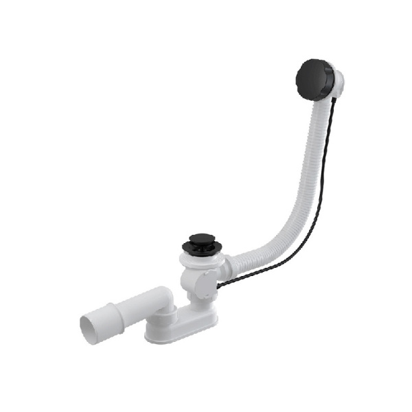 Сифон для ванны автомат комплект, черный-мат AlcaPlast