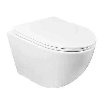 Azario Grado подвесной безободковый унитаз со скрытым сливом белый в комплекте с сидением AZ-0046 -N