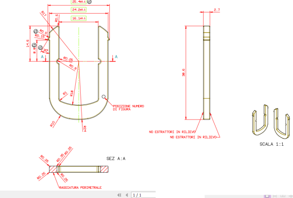 Клипса для фиксации клапана регулирующего, 38,6*25,4*2,7 мм FB