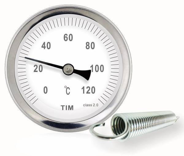 Термометр накладной с пружиной 1/4 (0С-120С) TIM