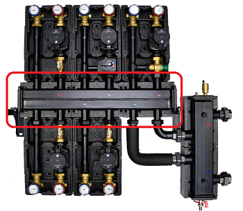 Распределитель C 100 - DN 25 на 2/3 вых. (диаметр выходов 1”) 75 kw, FB