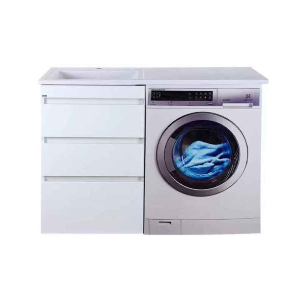 Фостер - 55 Тумба напольная 3 ящ. под стиральную машину, белая