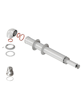 Комплект коаксиального дымохода Federica Bugatti 60/100 750 с наконечникомп "антилёд" и раструбом