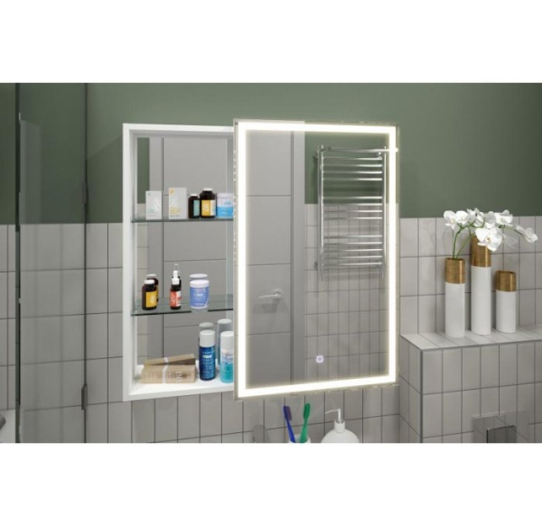 Зеркало-шкаф APERIO, 800х800 правый с розеткой