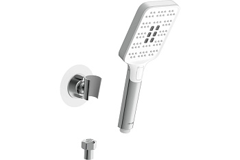 Душевой гарнитур FERRO (держатель лейки) 3 режима шланг 150 металл квадрат (экспозиция)