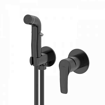Встраиваемый смеситель с гигиеническим душем, черный матовый, Ray, IDDIS, RAYBLR2i08