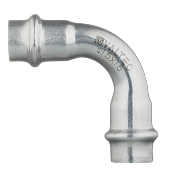 Угольник -пресс 90гр. в/в нерж. сталь 15 мм Valtec