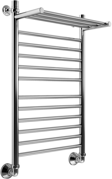 Полотенцесушитель В10 Р80*50 "Маргроид"премиум (с ком-том фарнитуры) (с полкой,белый) Лесенка