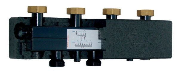 Распределитель  Grosseto  KTF DN25, 2 вых., 1 1/4" от котла, нержавейка