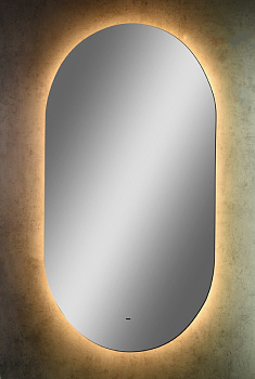 Зеркало "Fleur Led" 1000х600 с бесконтактным сенсором, теплая подсветка,  горизонт