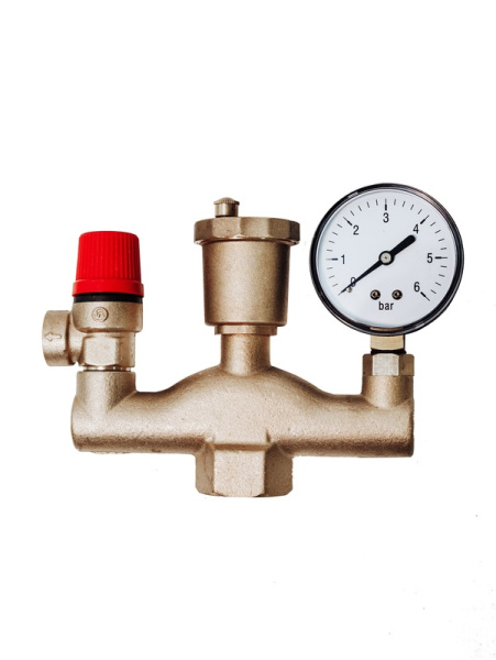 Группа безопасности котла латунь стандарт 1" Grosseto