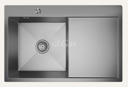 Мойка настол.монтаж 78х50 (3,0) лев. вып 3 1/2  MIXLINE PRO 20см с сифоном (сатин)