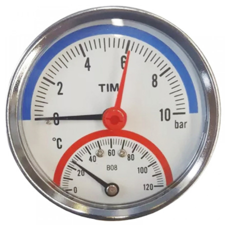 Термоманометр 1/2" 10 бар TIM