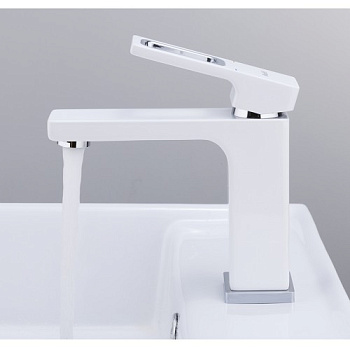 Смеситель  д/раковины с гайкой(35mm/белый)*8 G1017