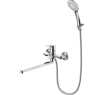 Смеситель для ванны с длинными изливом, глянцевый хром, Rora, Milardo, RORSB00M10