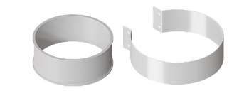 Хомут (стальной с резиновой муфтой) 100 мм.